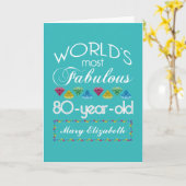 80e verjaardag De meest verbluffende kleurrijke ge Kaart (Gele Bloem)