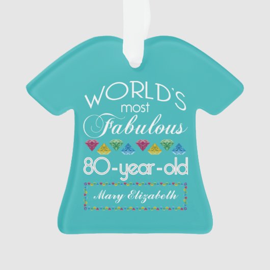 80e verjaardag De meest verbluffende kleurrijke ge Ornament (voorkant)
