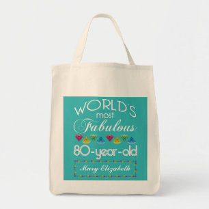 80e verjaardag De meest verbluffende kleurrijke ge Tote Bag