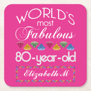 80e verjaardag De meest verbluffende kleurrijke Pa Kartonnen Onderzetters