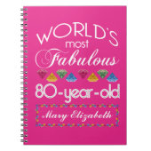 80e verjaardag De meest verbluffende kleurrijke Pa Notitieboek (Voorkant)