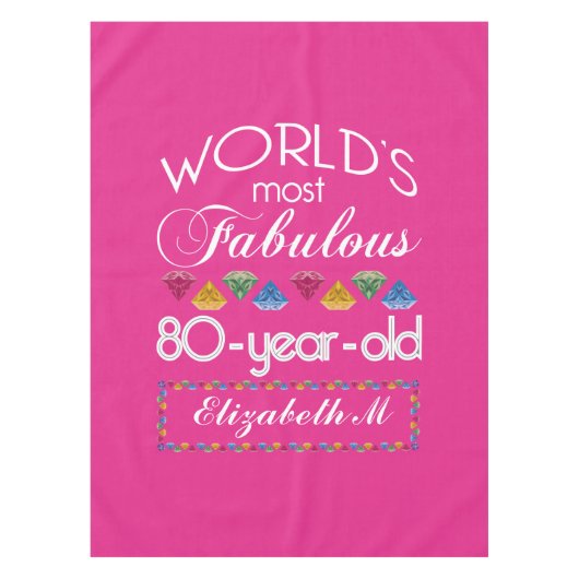 80e verjaardag De meest verbluffende kleurrijke Pa Tafelkleed (Voorkant)