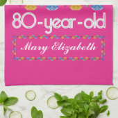 80e verjaardag De meest verbluffende kleurrijke Pa Theedoek (Gevouwen)