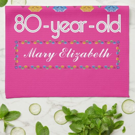 80e verjaardag De meest verbluffende kleurrijke Pa Theedoek (Gevouwen)