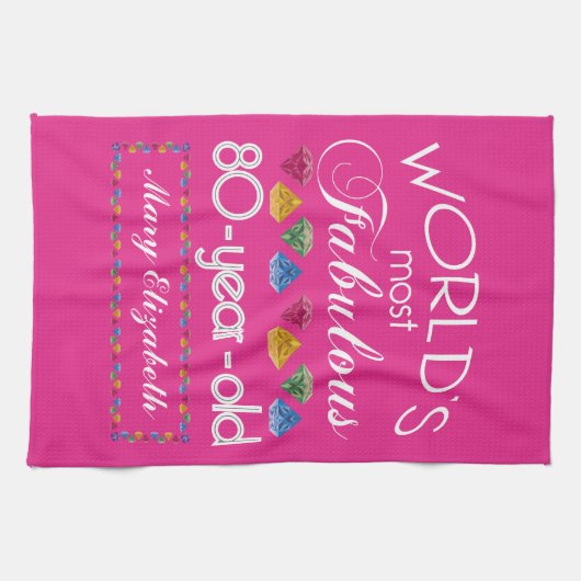 80e verjaardag De meest verbluffende kleurrijke Pa Theedoek (Horizontaal)