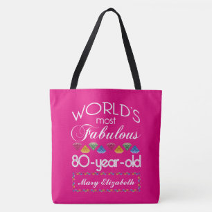80e verjaardag De meest verbluffende kleurrijke Pa Tote Bag