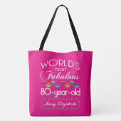 80e verjaardag De meest verbluffende kleurrijke Pa Tote Bag (Achterkant)