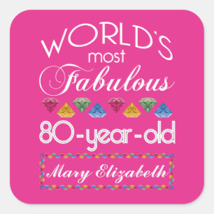 80e verjaardag De meest verbluffende kleurrijke Pa Vierkante Sticker