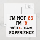 80e verjaardag design briefkaart (Voorkant / Achterkant)