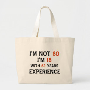80e verjaardag design grote tote bag
