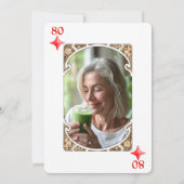 80e verjaardag Diamond spelen Kaart uitnodiging (Achterkant)