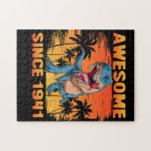 80e verjaardag Dinosaur 80 jaar oud Legpuzzel (Horizontaal)