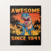 80e verjaardag Dinosaur 80 jaar oud Legpuzzel (Verticaal)