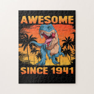 80e verjaardag Dinosaur 80 jaar oud Legpuzzel