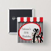 80e verjaardag | DIY-tekst | Rood Vierkante Button 5,1 Cm (Voorkant /achterkant)