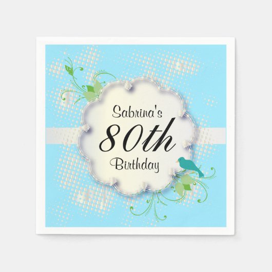 80e verjaardag | DIY-tekst Servet (Voorkant)
