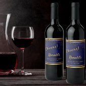 80e verjaardag donkerblauwe goudkaasmakerij wijn etiket