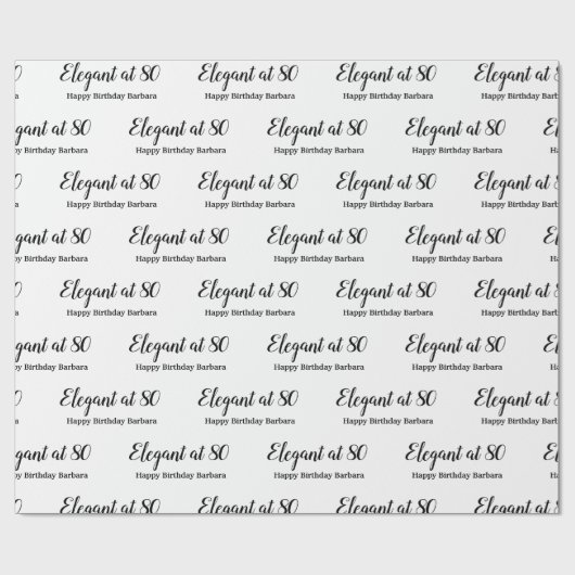 80e verjaardag Elegant bij 80 Personaliseren Cadeaupapier (Vlak)