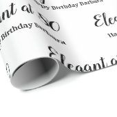 80e verjaardag Elegant bij 80 Personaliseren Cadeaupapier (Rol Hoek)