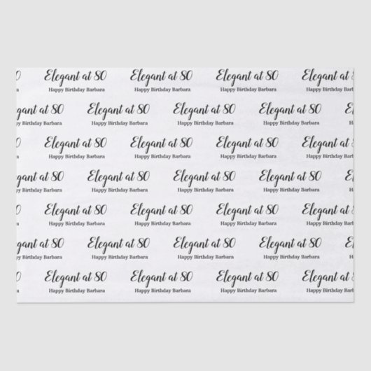 80e verjaardag Elegant bij 80 Personaliseren Tissuepapier (Voorkant)