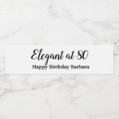 80e verjaardag Elegant bij 80 Personalize Waterfles Etiket (Enkel label)