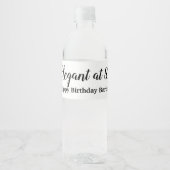 80e verjaardag Elegant bij 80 Personalize Waterfles Etiket (Voorkant)