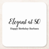 80e verjaardag elegant bij 80 zwart personaliseren kartonnen onderzetters (Voorkant)