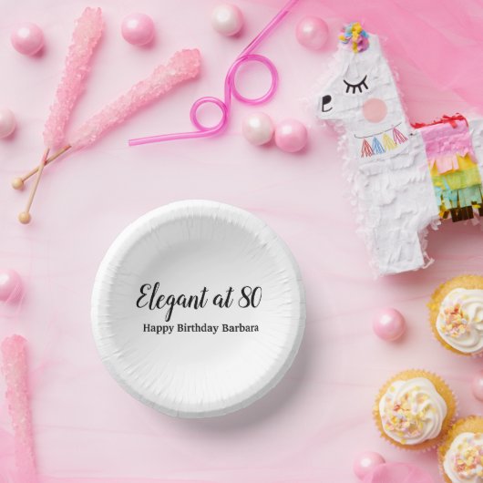 80e verjaardag Elegant bij 80 zwarte personaliseri Papieren Kommen (Feest)