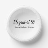 80e verjaardag Elegant bij 80 zwarte personaliseri Papieren Kommen (Voorkant)