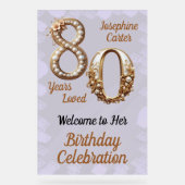 80e verjaardag Elegant feest Acryl Bord (Voorkant)