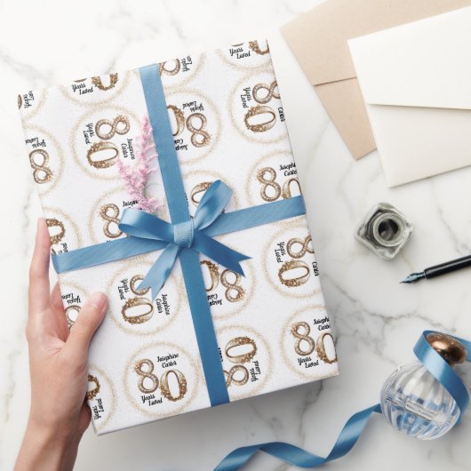 80e verjaardag Elegant feest Cadeaupapier (Geschenken)