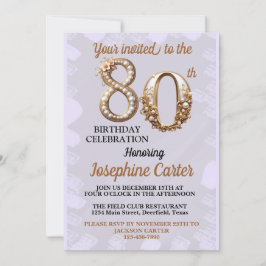 80e verjaardag Elegant feest Kaart