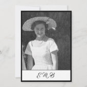 80e verjaardag Elegant foto zwart-wit monogram Kaart (Voorkant)