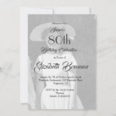 80e verjaardag Elegant foto zwart-wit monogram Kaart (Achterkant)