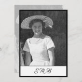 80e verjaardag Elegant foto zwart-wit monogram Kaart (Voorkant / Achterkant)