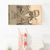 80e verjaardag Elegant Fotomonogram Mannelijke Spandoek (Insitu)