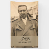 80e verjaardag Elegant Fotomonogram Mannelijke Spandoek (Verticaal)