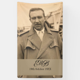 80e verjaardag Elegant Fotomonogram Mannelijke Spandoek