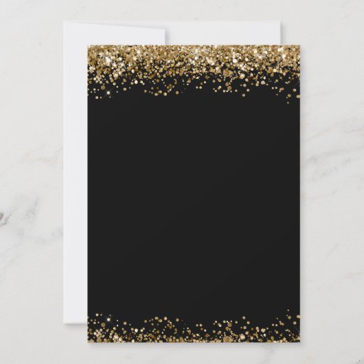 80e verjaardag Elegant Gold Glitter Uitnodiging (Achterkant)