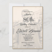 80e verjaardag Elegant Mannelijke Monogram Foto Kaart (Voorkant)