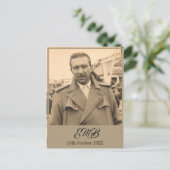 80e verjaardag Elegant Mannelijke Monogram Foto Uitnodiging Briefkaart (Staand voorkant)