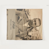 80e verjaardag Elegante foto monogram man Wandkleed (Voorkant (horizontaal))