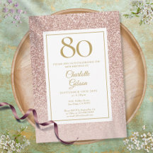 80e verjaardag Elegante roze gouden glitters