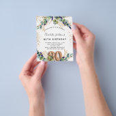 80e verjaardag - eucalyptusbegrotingsuitnodiging flyer (Hand)