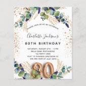 80e verjaardag - eucalyptusbegrotingsuitnodiging flyer (Voorkant)