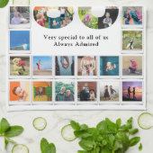 80e verjaardag familie foto collage Sjabloon Theedoek (Gevouwen)