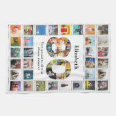 80e verjaardag familie foto collage Sjabloon Theedoek (Horizontaal)