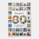 80e verjaardag familie foto collage Sjabloon Theedoek (Verticaal)