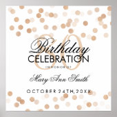 80e verjaardag Faux Copper Folie Glitter Lichten Poster (Voorkant)