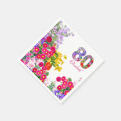 80e verjaardag Feest Bloemen Modern 80 jaar Servet (Hoek)